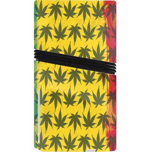 Marijuana Rasta Pattern PS5 Pro Disk Console Skin
