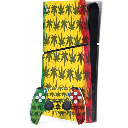 Marijuana Rasta Pattern PlayStation PS5 Skins