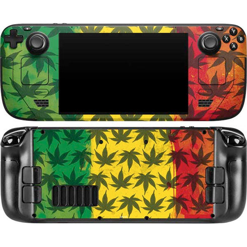 Marijuana Rasta Pattern Steam Deck Handheld Gaming Computer OLED Skin