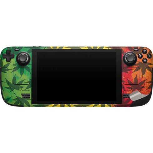 Marijuana Rasta Pattern Steam Deck Handheld Gaming Computer Skin