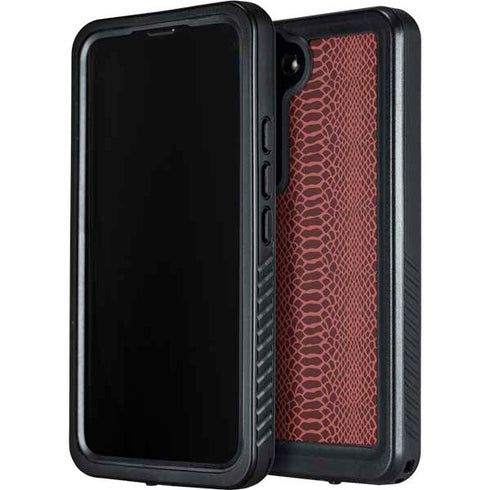 Marsala Snake Skin Galaxy S24 Plus Waterproof Case