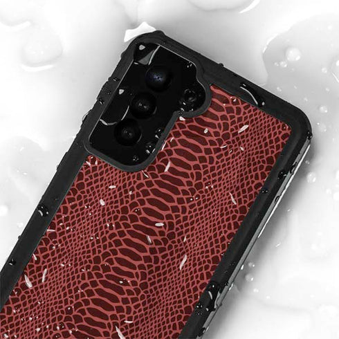 Marsala Snake Skin Galaxy S24 Plus Waterproof Case