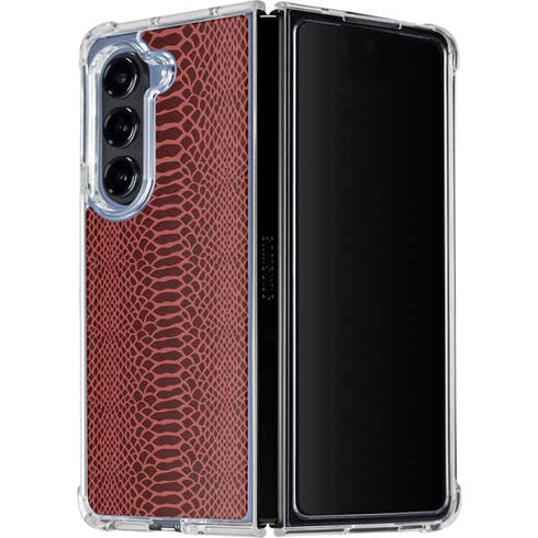 Marsala Snake Skin Galaxy Z Fold5 5G Clear Case