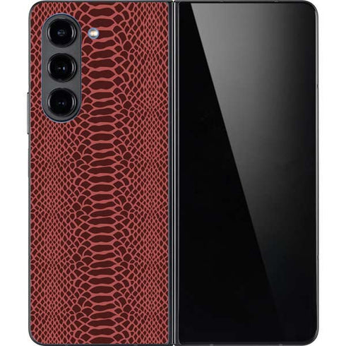 Marsala Snake Skin Galaxy Z Fold5 5G Skin