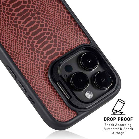 Marsala Snake Skin iPhone 14 Pro Max Kickstand Case