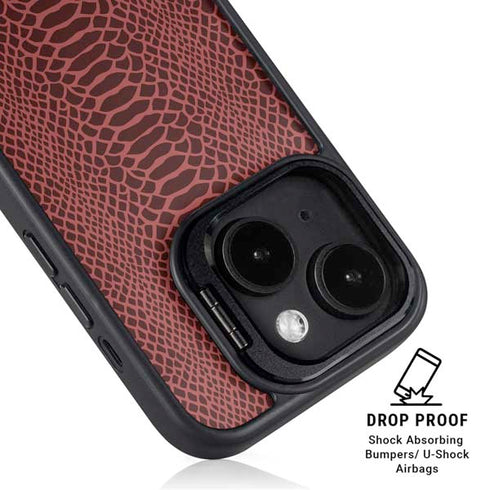 Marsala Snake Skin iPhone 15 Kickstand Case
