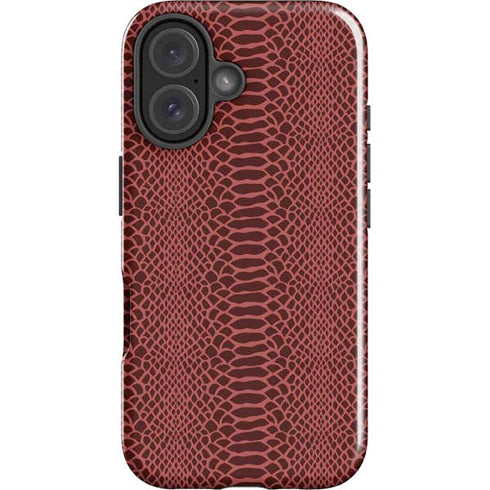 Marsala Snake Skin iPhone 16 Plus Impact Case