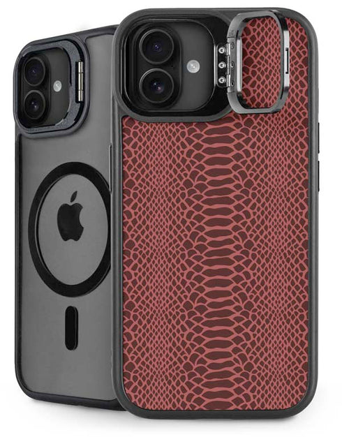 Marsala Snake Skin iPhone 16 Plus Kickstand Case