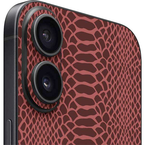Marsala Snake Skin iPhone 16 Plus Skin