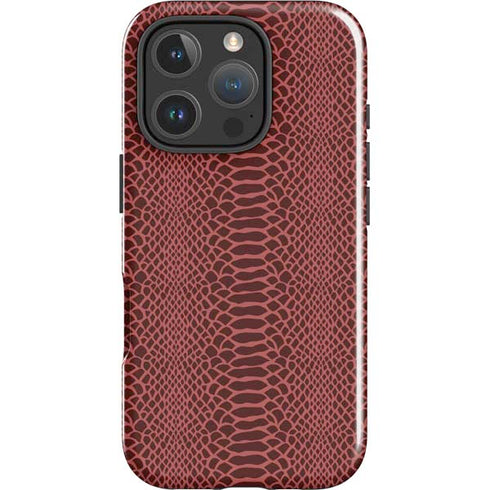 Marsala Snake Skin iPhone 16 Pro Impact Case