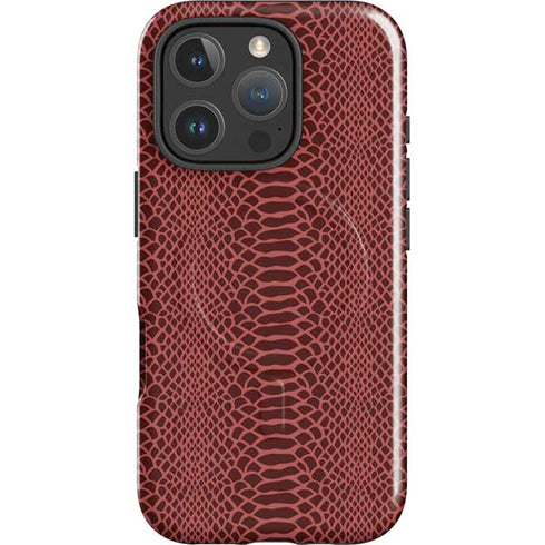 Marsala Snake Skin iPhone 16 Pro Magsafe Impact Case