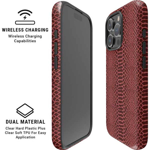 Marsala Snake Skin iPhone 16 Pro Magsafe Impact Case