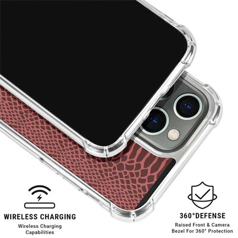 Marsala Snake Skin iPhone 16 Pro Max Clear Case