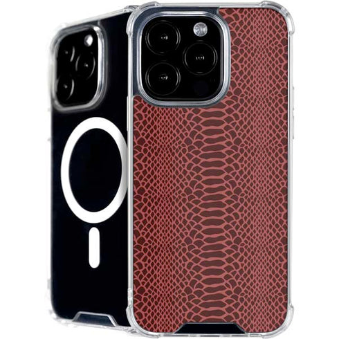Marsala Snake Skin iPhone 16 Pro Max MagSafe Case