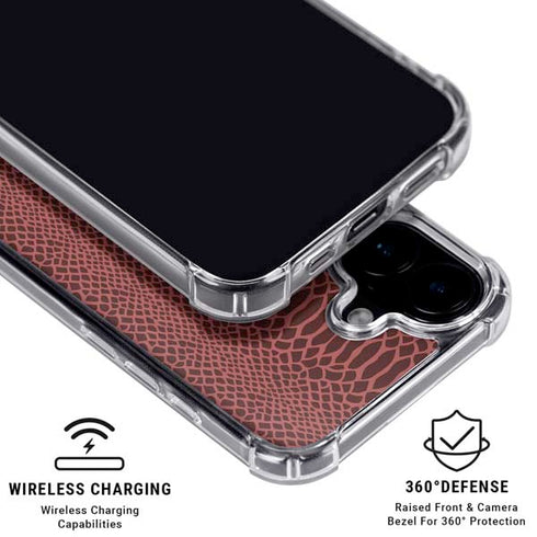 Marsala Snake Skin iPhone 17 Clear Case