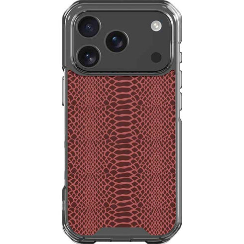 Marsala Snake Skin iPhone 18 Pro Clear Case
