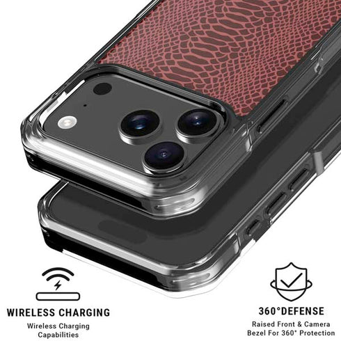 Marsala Snake Skin iPhone 18 Pro Clear Case