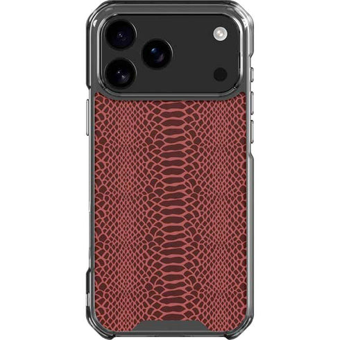Marsala Snake Skin iPhone 18 Pro Max Clear Case