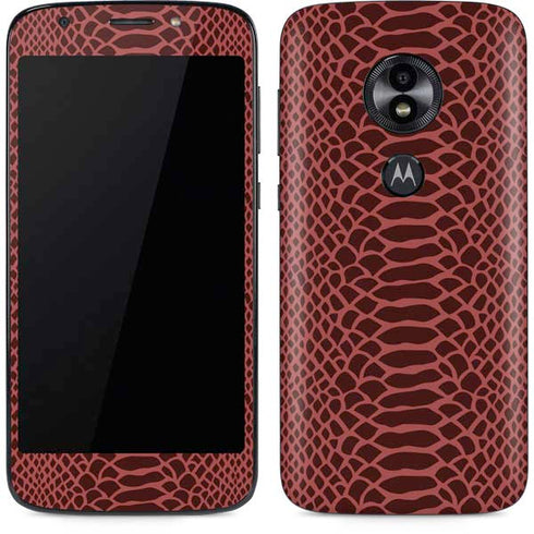 Marsala Snake Skin Moto E5 Play Skin