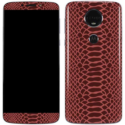 Marsala Snake Skin Moto E5 Plus Skin