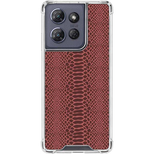 Marsala Snake Skin Moto G 5G (2025) Clear Case