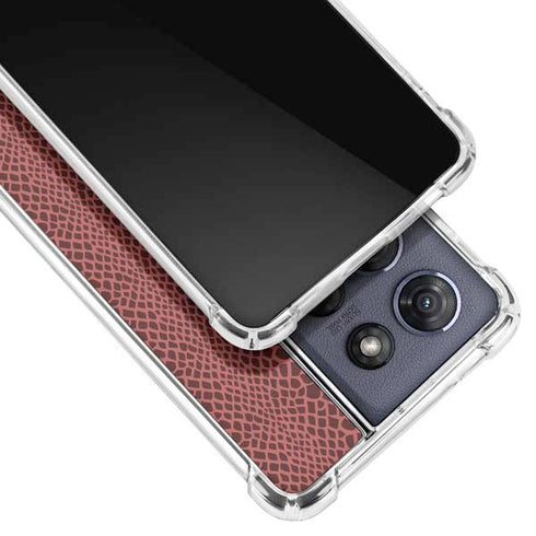 Marsala Snake Skin Moto G 5G (2025) Clear Case
