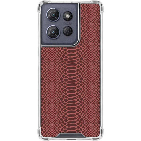 Marsala Snake Skin Moto G Play 5G (2025) Clear Case