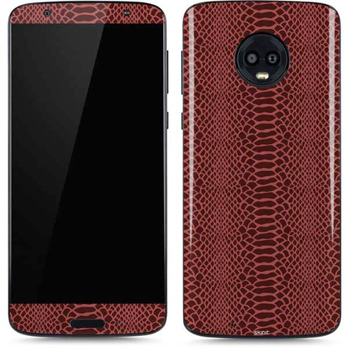 Marsala Snake Skin Moto G6 Skin