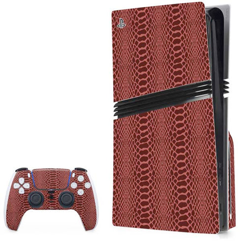 Marsala Snake Skin PlayStation PS5 Skins