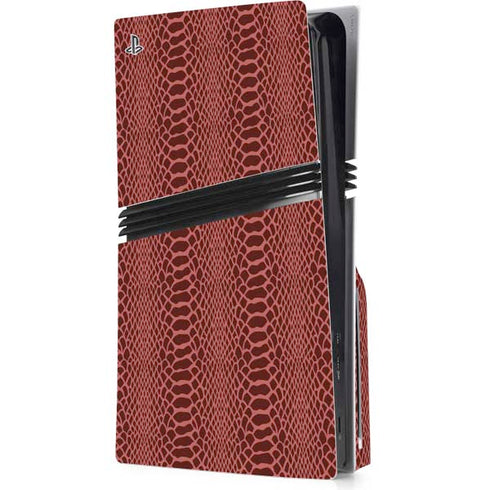 Marsala Snake Skin PS5 Pro Disk Console Skin