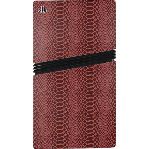 Marsala Snake Skin PS5 Pro Disk Console Skin