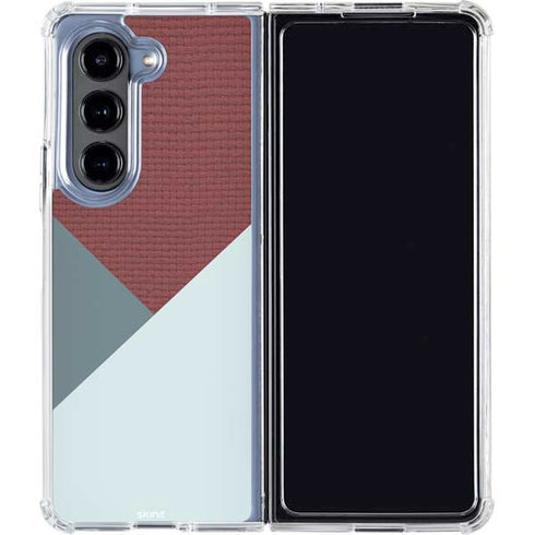 Marsala Triangle Shapes Galaxy Z Fold5 5G Clear Case