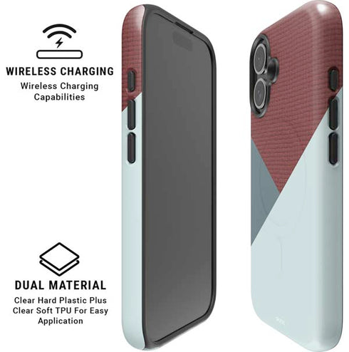 Marsala Triangle Shapes iPhone 16 Magsafe Impact Case