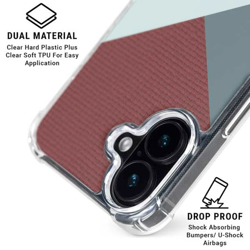 Marsala Triangle Shapes iPhone 16 Plus Clear Case