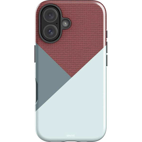 Marsala Triangle Shapes iPhone 16 Plus Impact Case