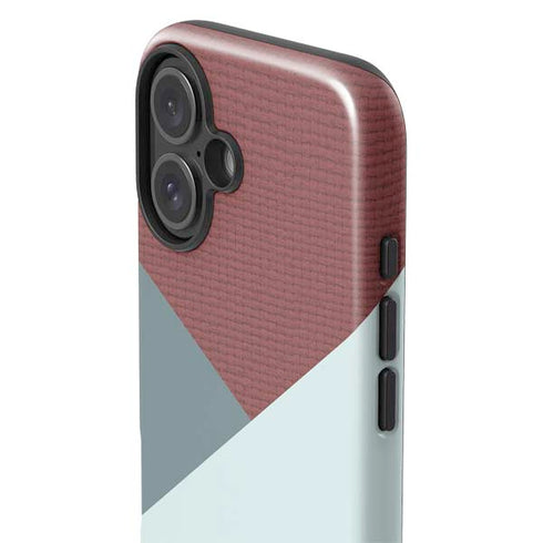 Marsala Triangle Shapes iPhone 16 Plus Impact Case