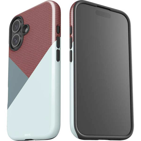 Marsala Triangle Shapes iPhone 16 Plus Impact Case