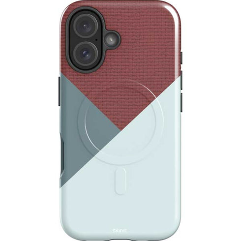 Marsala Triangle Shapes iPhone 16 Plus Magsafe Impact Case