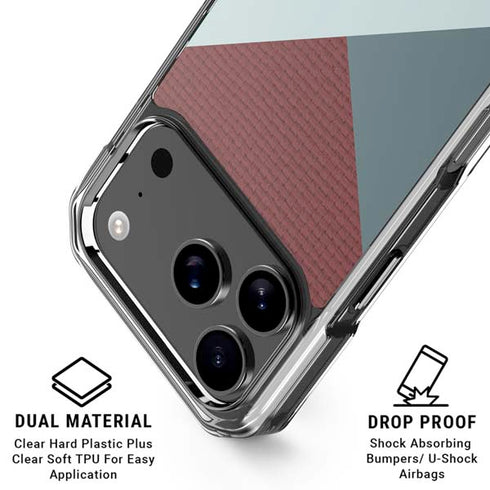 Marsala Triangle Shapes iPhone 18 Pro Clear Case