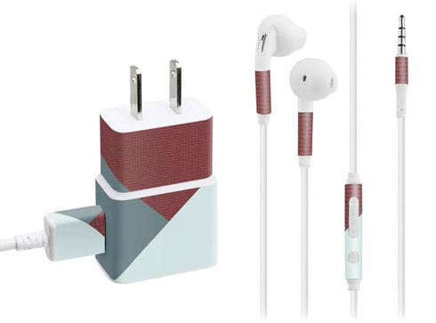 Marsala Triangle Shapes Phone Charger Skin