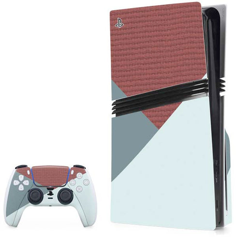 Marsala Triangle Shapes PS5 Pro Disk Bundle Skin