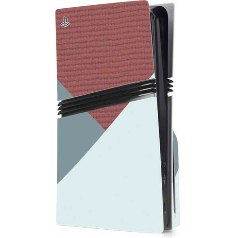 Marsala Triangle Shapes PS5 Pro Disk Console Skin
