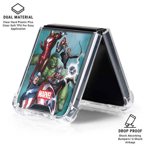 Marvel Avengers Assemble Galaxy Z Flip6 Clear Case