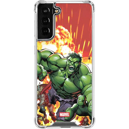 Marvel Avengers Assemble Hulk Galaxy S21 FE Clear Case