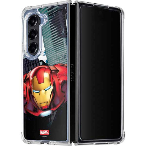 Marvel Avengers Assemble Iron Man Galaxy Z Fold5 5G Clear Case