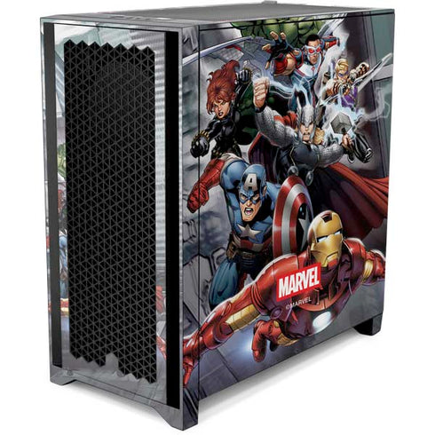 Marvel Avengers Attack Corsair 4000D Tempered Glass Mid-Tower ATX Case Skin