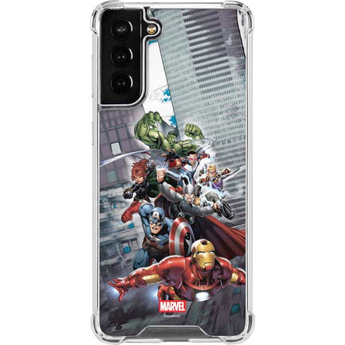 Marvel Avengers Attack Galaxy S21 FE Clear Case