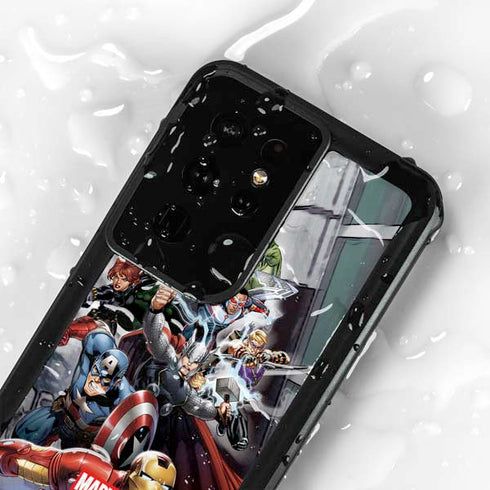 Marvel Avengers Attack Galaxy S24 Ultra Waterproof Case