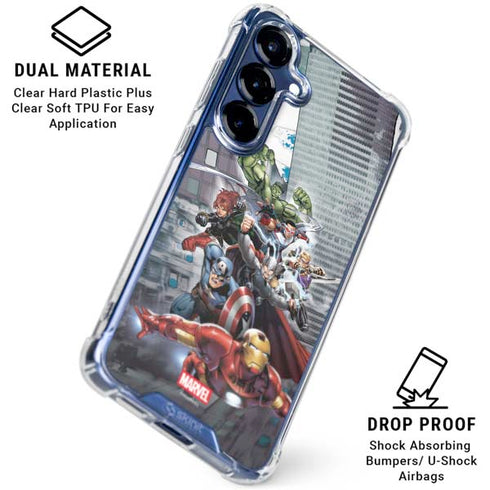 Marvel Avengers Attack Galaxy S25 Clear Case