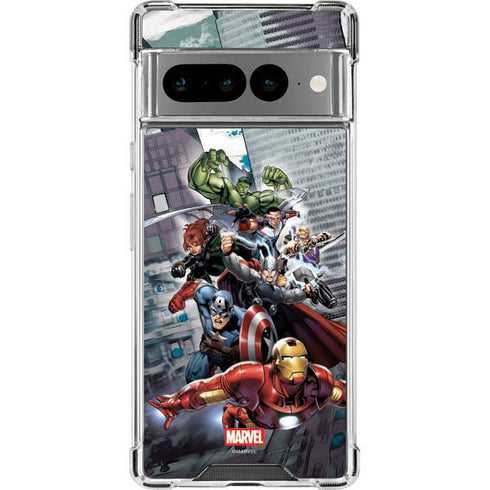 Marvel Avengers Attack Google Pixel 7 Pro Clear Case